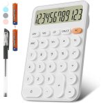 Calculatrices taille de bureau 15, 9 * 10, 6 cm, decklit batterie calculatrice de bureau  12 chiffres ...