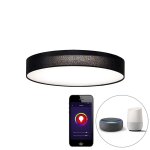 Calex moderne smart plafondlamp zwart 40 cm incl. led rgb - taiko acier / tissu / plastique noir rond ... Calex moderne smart plafondlamp zwart 40 cm incl. led rgb - taiko acier / tissu / plastique noir rond ...