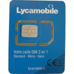 Carte sim lycamobile pr�pay�e sans cr�dit