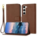 Cas de t�l�phone pour samsung galaxy s23 portefeuille flip folio pu lether mod�le litchi porte - cartes ...