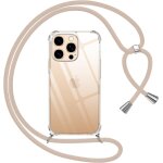 Case for iphone 16 pro with cord, transparent silicone case with adjustable collar anti - fall case for ...