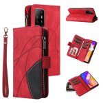 Case for oppo a94 5g / reno5 z 5g zipper wallet style with card slot stand two - color stitching kickstand ...