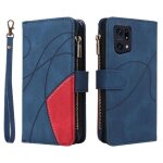 Case for oppo find x5 pro nine card slots two - color stitching zipper wallet style kickstand protective ...