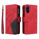 Case for realme 10 4g two - color stitching with card slot stand kickstand protective nine card slots ... Case for realme 10 4g two - color stitching with card slot stand kickstand protective nine card slots ...