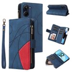 Case for realme 10 4g zipper wallet style two - color stitching kickstand protective nine card slots ... Case for realme 10 4g zipper wallet style two - color stitching kickstand protective nine card slots ...