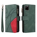 Case for realme c11 kickstand protective nine card slots two - color stitching zipper wallet style with ...