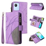 Case for realme c30 4g kickstand protective two - color stitching nine card slots with card slot stand ...