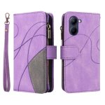 Case for realme c33 kickstand protective two - color stitching nine card slots with card slot stand zipper ...