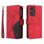 Case for realme gt neo 2 with card slot stand zipper wallet style kickstand protective two - color stitching ...