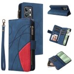 Case for realme gt2 pro two - color stitching nine card slots kickstand protective zipper wallet style ...