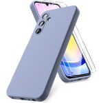 Case compatible with samsung galaxy a25 5g, 2 tempered glass screen protector, liquid silicone soft tpu ...
