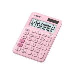 Casio ms - 20uc - calculatrice de bureau - 12 chiffres - panneau solaire, pile - rose