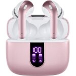 Casque sans fil avec microphone et commande tactile rose