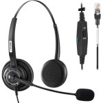 Casque téléphonique rj9 avec microphone antibruit, casque de bureau pour téléphone portable polycom vvx410 ... Casque téléphonique rj9 avec microphone antibruit, casque de bureau pour téléphone portable polycom vvx410 ...