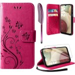 Cauc - coque compatible avec samsung galaxy a12, retro design pu etui housse en cuir portefeuille de ...