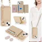 Cfus - coque pour iphone 13 etui avec cordon collier sangle r�glable, housse en cuir avec anneau etui ...