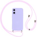 Cfus - coque pour iphone 16 avec cordon, etui avec collier - tour de cou lanire en corde - silicone ...