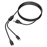 Chargeur 2 en 1 pour t�l�phone portable et montre de sport usb - c le noir