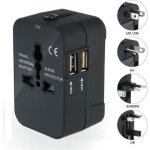 Chargeur adaptateur de voyage universel, us eu uk au avec 2 usb ports pour appareils photo, t�l�phones ...