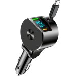 Chargeur allume cigare usb c rtractable, 75w 3 en1 usb chargeur avec cble, pd 30w + usb - a 22, 5w, ...