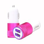 Chargeur allume - cigare usb rose de voiture double ports ultra rapide usb x2 car charger 12 / 24v pour ...