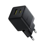 Chargeur baseus palm fast charger usb - c + a 30w cluster noir