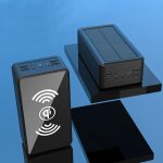 Chargeur batterie externe solaire sans fil induction noir 100000mah power bank portable avec led haute ...