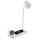 Chargeur de bureau sans fil tellur nostalgia, enceinte bluetooth, lampe de bureau