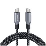 Chargeur et c�ble d'alimentation pc anker usb - c vers usb - c 0, 9 m 240 w gris et noir pour ordinateur ...