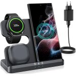 Chargeur induction 3 en 1 pour samsung s25 / s24 / s23 / s22 plus / ultra / z flip / z fold 7 / 5 / 3, ...