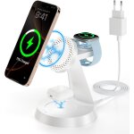 Chargeur induction pour mag - safe magntique, 3 en 1 chargeur sans fil qi station de charge wireless ...