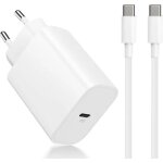 Chargeur pour iphone 16 15 pro / max / plus / 16e, adaptateur secteur usb c 20w et c�ble type - c 2m, ...