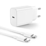 Chargeur iphone - apple - 20w - charge rapide - c�ble lightning 2m - usb type c