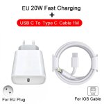 Chargeur rapide 20w pour iphone 13 mini 12 11 pro 14 pro max plus x xr xs usb type c, c�ble de chargement ...