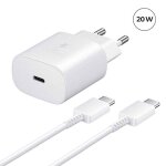 Chargeur rapide 20w usb - c + c�ble usb - c vers usb - c pour nokia 6. 1 2018 5. 5  blanc