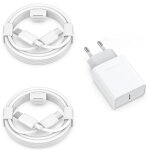 Chargeur rapide 25w + 2 c�bles usb - c pour iphone 17 / 17 air / 17 pro max / 17 pro - blanc - efconnection ...