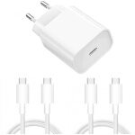 Chargeur rapide 25w usb - c pour + 2 cables type - c samsung a42 / a52 / a72 / s21 / s21 plus / s21 ultra ...