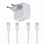 Chargeur rapide 35w double usb c + 2 c�bles usb - c vers usb - c pour asus zenfone 7 pro zs671ks / asus ...