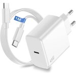Chargeur rapide 45w + c�ble usb - c 1m pour samsung galaxy s25 / s25 + / s25 ultra / s25 edge / s25 fe ...