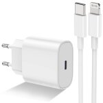 Chargeur rapide iphone avec 2m cable usb c ver lightning 20w prise chargeur usb c adaptateur secteur ...