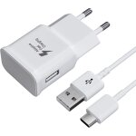Chargeur rapide pour samsung tlphone, chargeur rapide adaptatif chargeur usb mle avec cble de charge ...