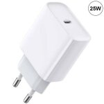Chargeur rapide usb - c 25w blanc pour iphone 17 pro max, iphone 17 air, iphone 16, iphone 16 plus