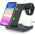 Chargeur sans fil, 3 en 1 blanc station d'accueil de chargement sans fil support pour apple watch 6 / ...