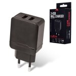 Chargeur secteur 2 usb 2a noir pour apple - asus - blackberry - crosscall - fairphone - google - htc ...