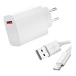 Chargeur secteur rapide usb2 33w + cable type c pour samsung galaxy a72 sm - a725f 6. 7  - blanc - visiodirect ...