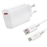 Chargeur secteur rapide usb2 33w + cable usb pour wiko harry 2 5. 45  / wiko view go 5. 7  - blanc - ...