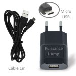 Chargeur secteur usb 1a + c�ble pour asus zenfone zoom zx551ml - zenfone 3 laser zc551kl - zenfone 3 ...