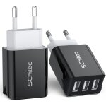 Chargeur secteur usb 3 ports prise usb chargeur mural 2pack 15w / 3. 1a adaptateur usb universel compatible ...
