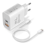 Chargeur secteur usb / usb - c 18w power delivery q. c 3. 0 c�ble lightning blanc