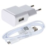 Chargeur secteur usb + c�ble data micro usb pour samsung galaxy s6 edge + en blanc newc�